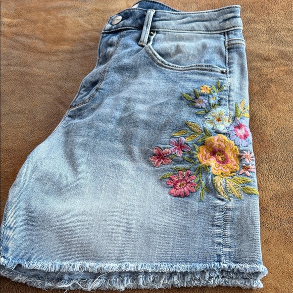 DRIFTWOOD Pants - Driftwood Embroidered High Rise Denim Shorts